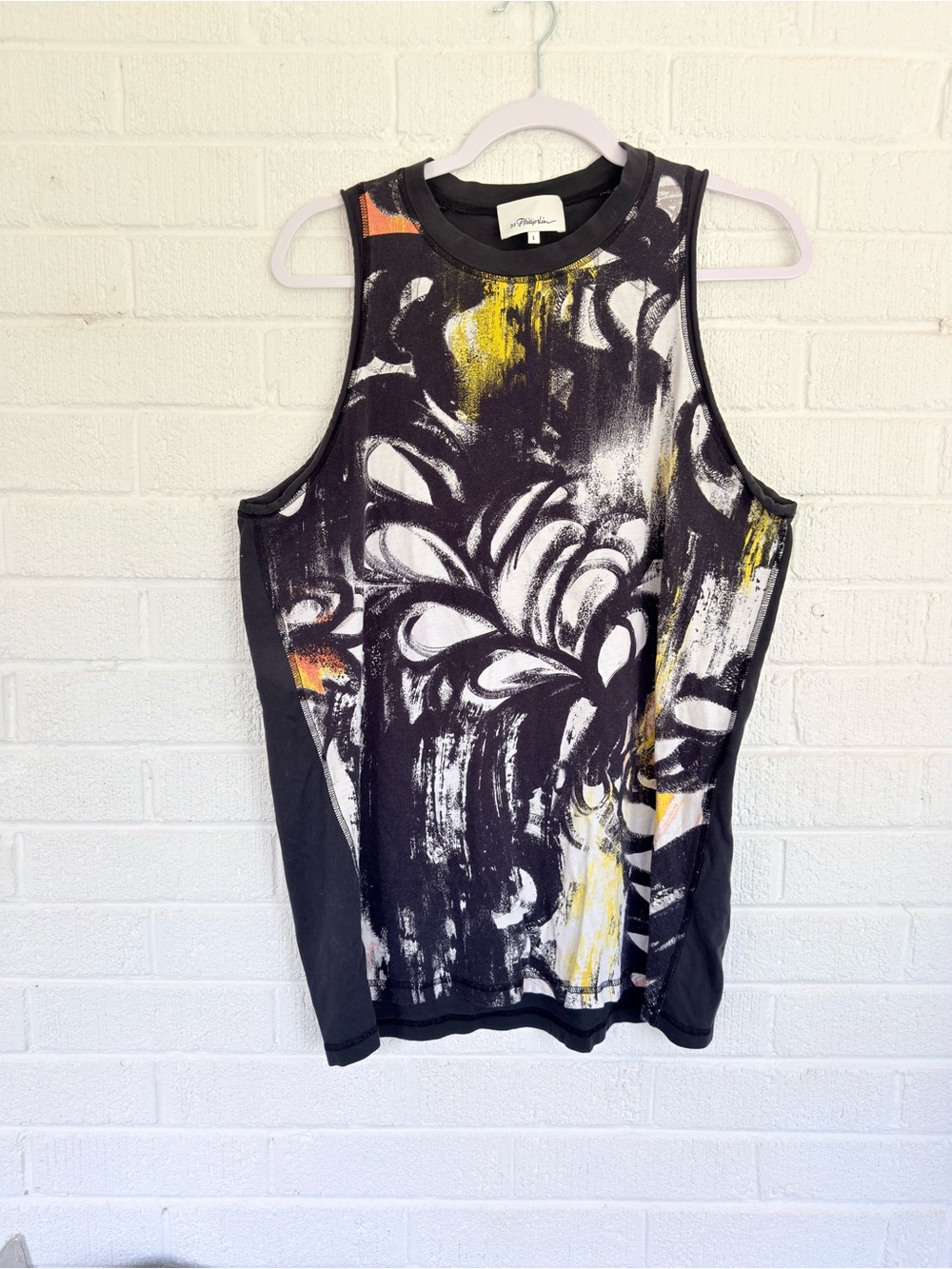3.1 Philip Lim runway shirt/tank top black/yellow/white/orange large